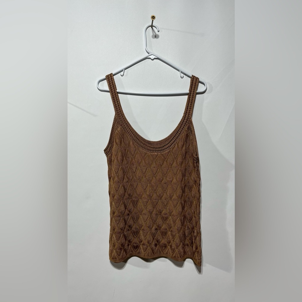 White House Black Market Sweater Tank Top In Toasted Coconut Size Large‎ NWT